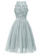 Abito svasato in pizzo floreale anni '50
