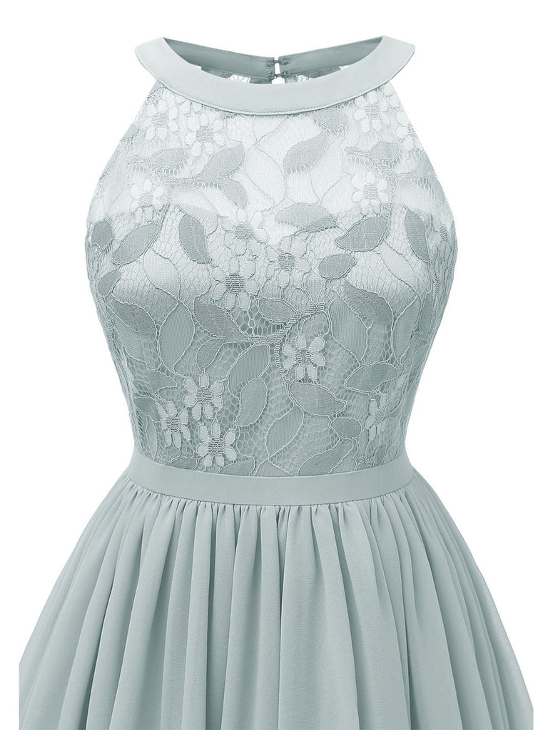 Abito svasato in pizzo floreale anni '50