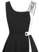 Vestito da spaghetti solido nero anni '50