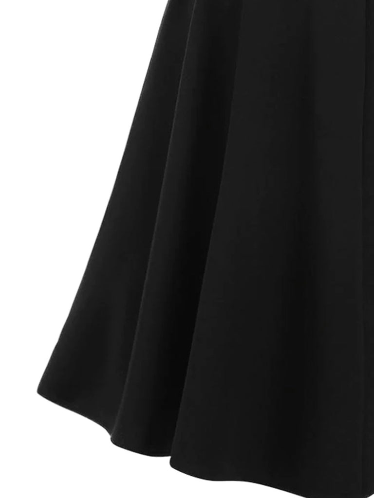 Vestito da spaghetti solido nero anni '50