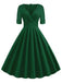 Vestito Swing con piega a cuore solido anni '50