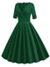 Vestito Swing con piega a cuore solido anni '50