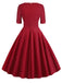 Vestito Swing con piega a cuore solido anni '50