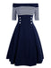 [Prevendita] Abito blu scuro con spalle scoperte degli anni '50