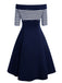 [Prevendita] Abito blu scuro con spalle scoperte degli anni '50