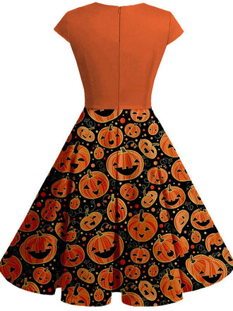 [Taglia Forti] Abito in costume arancione anni '50