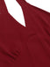 Vestito aderente rosso a tinta unita anni '60
