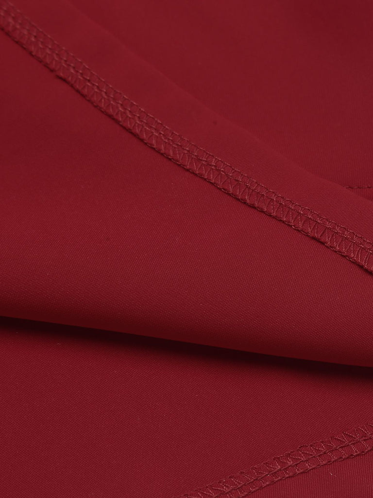 Vestito aderente rosso a tinta unita anni '60