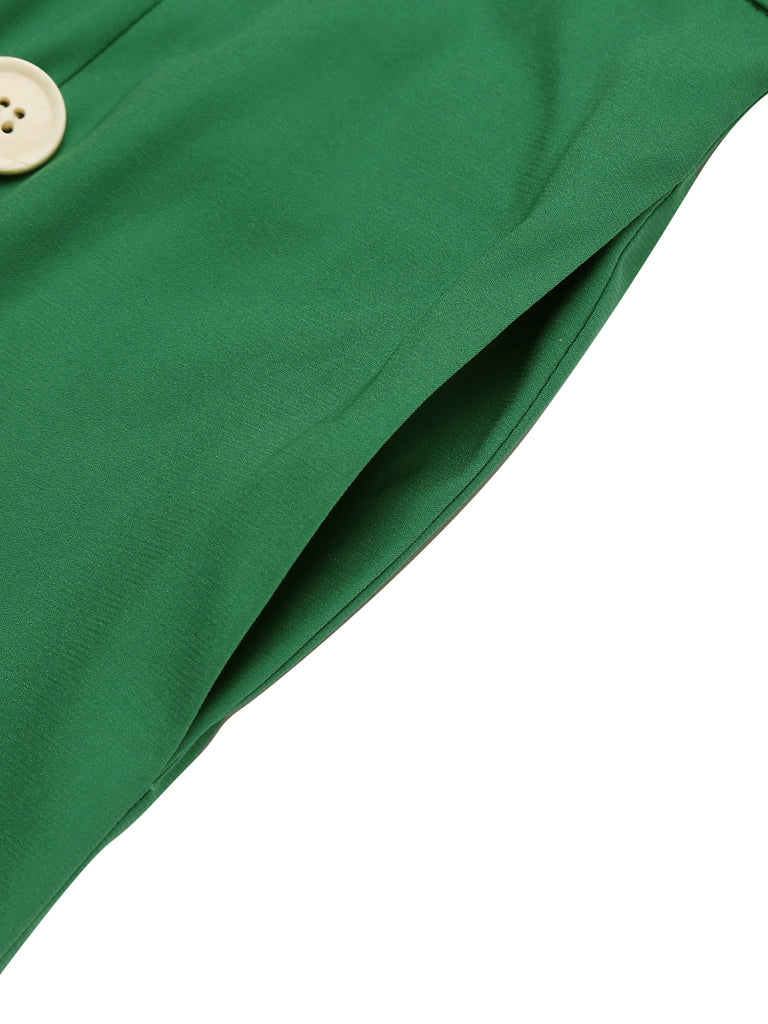 Tuta corta verde margherita Senza Maniche Donna anni '50