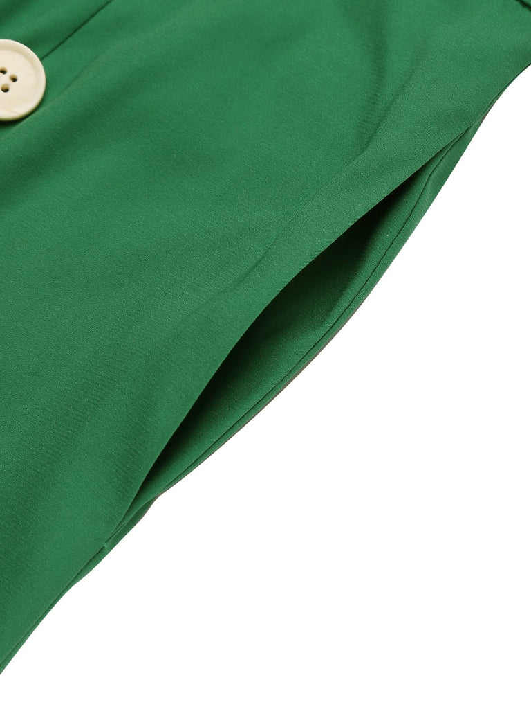 Verde anni '50 Pagliaccetti floreale Senza Maniche Donna