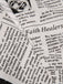 Abito a mantella da pipistrello stampa giornale bianco anni '50