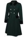 Cappotto con bottoni tinta unita verde scuro anni '50