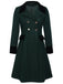 Cappotto con bottoni tinta unita verde scuro anni '50