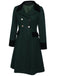 Cappotto con bottoni tinta unita verde scuro anni '50