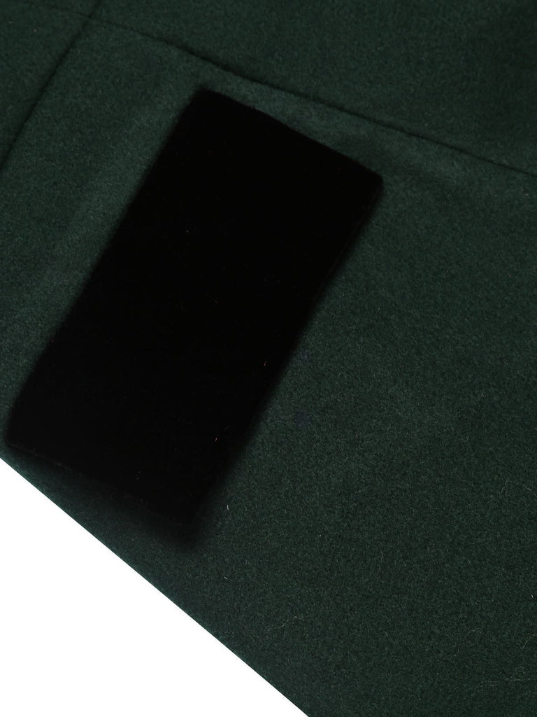 Cappotto con bottoni tinta unita verde scuro anni '50