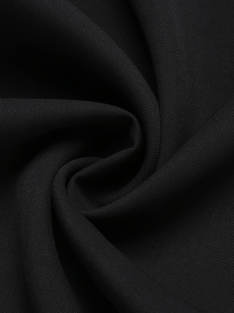 Pantaloni nero con bretelle solide degli anni '50