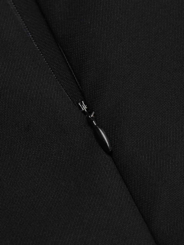 Pantaloni nero con bretelle solide degli anni '50