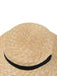 Cappello in rafia intrecciata con nastro nero