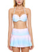 Set bikini rosa sfumato con gonna a conchiglia