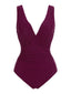 Costume intero scollo a V viola lampone