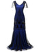 Maxi vestito flapper con paillettes anni '20