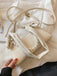 Borsa hobo in tinta unita con catena di perle retrò