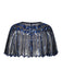 Mantello da flapper con paillettes e perline con scialle anni '20