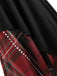 Abito Swing Patchwork scozzese nero anni '50