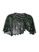 Mantello da flapper con paillettes e perline con scialle anni '20