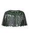 Mantello da flapper con paillettes e perline con scialle anni '20