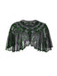 Mantello da flapper con paillettes e perline con scialle anni '20