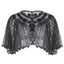 Mantello da flapper con paillettes e perline con scialle anni '20