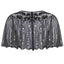 Mantello da flapper con paillettes e perline con scialle anni '20